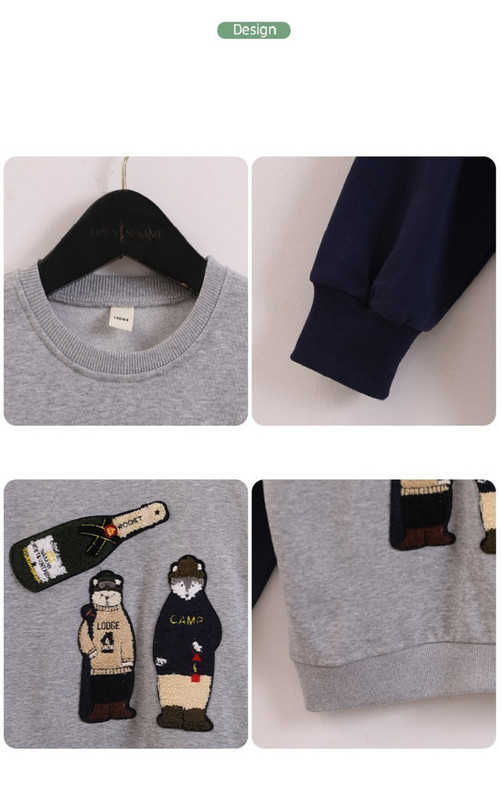 Ανοιξιάτικο φθινόπωρο για κορίτσια με αντίθεση 3D καρτούν με κέντημα ντους Φούτερ + Φούτερ Σχολική Παιδική φόρμα Παιδική φόρμα Jogger 3-16 ετών