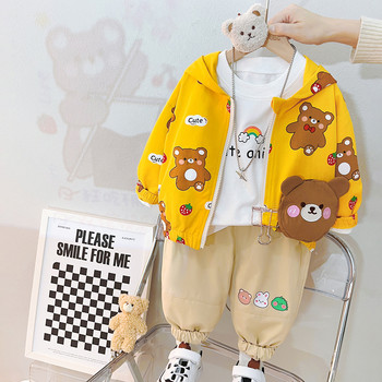 Βρεφικά ρούχα για αγόρια 2023 Ανοιξιάτικες φόρμες για κορίτσια Παιδικά παλτό με κουκούλα T shirt Παντελόνι Παιδικά κοστούμια Σετ ρούχων για νήπια
