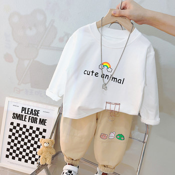 Βρεφικά ρούχα για αγόρια 2023 Ανοιξιάτικες φόρμες για κορίτσια Παιδικά παλτό με κουκούλα T shirt Παντελόνι Παιδικά κοστούμια Σετ ρούχων για νήπια