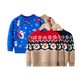 Χριστουγεννιάτικα Παιδικά Πουλόβερ Παιδικά Σάντα Ζεστά Πλεκτά Βρεφικά Χριστούγεννα Νέα Κορυφαία Αγόρια Κορίτσια Μακρυμάνικα Πουλόβερ κινουμένων σχεδίων για 2-7 χρόνια