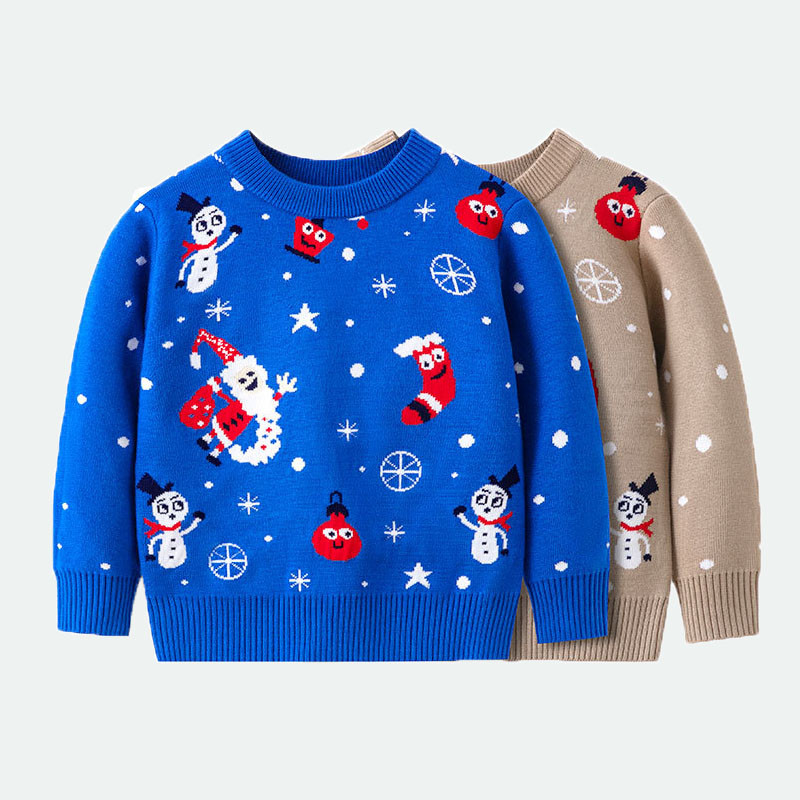 Χριστουγεννιάτικα Παιδικά Πουλόβερ Παιδικά Σάντα Ζεστά Πλεκτά Βρεφικά Χριστούγεννα Νέα Κορυφαία Αγόρια Κορίτσια Μακρυμάνικα Πουλόβερ κινουμένων σχεδίων για 2-7 χρόνια