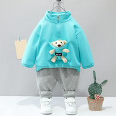 Tüdrukutele, poistele, 2022. aasta rõivakomplektid, 2022. aasta kevadised väikelaste rõivad, lapsed, multifilmid, karupüksid, püksid, 2-osaline ülikond, laste spordirõivad