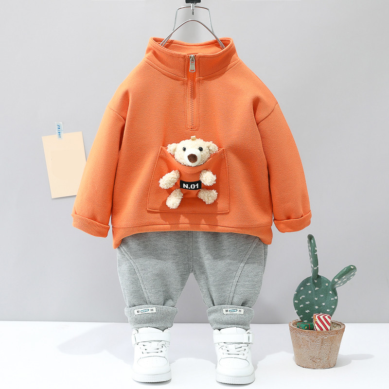 Tüdrukutele, poistele, 2022. aasta rõivakomplektid, 2022. aasta kevadised väikelaste rõivad, lapsed, multifilmid, karupüksid, püksid, 2-osaline ülikond, laste spordirõivad