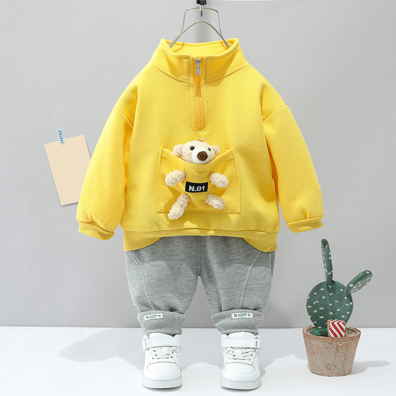 Tüdrukutele, poistele, 2022. aasta rõivakomplektid, 2022. aasta kevadised väikelaste rõivad, lapsed, multifilmid, karupüksid, püksid, 2-osaline ülikond, laste spordirõivad