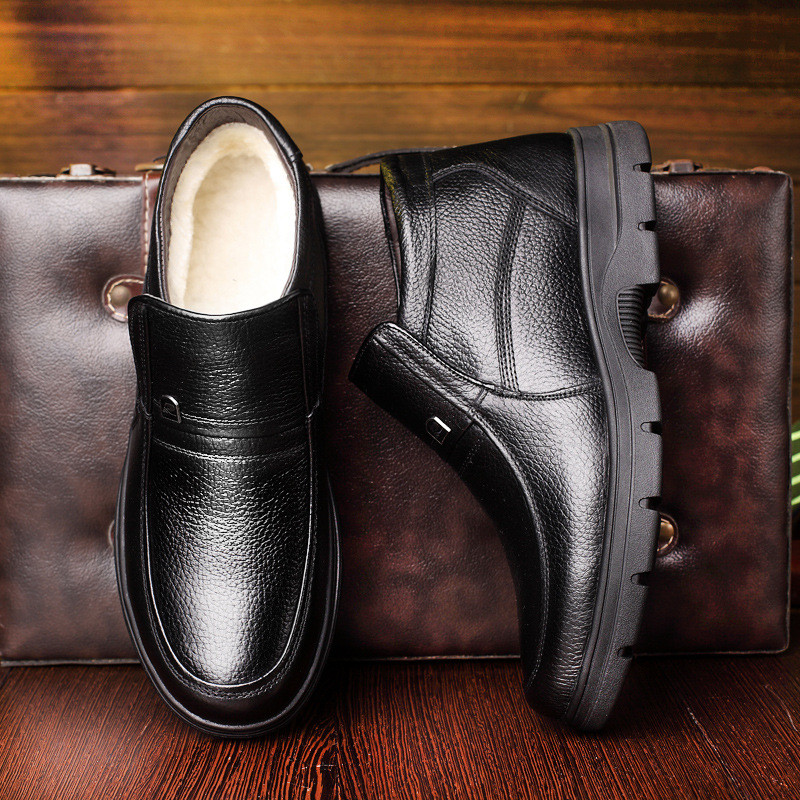 Cizme de iarnă din piele naturală pentru bărbați Cizme albe din blană de oaie Pantofi ocazional calduri Pantofi de iarnă din amestec de lână zapatos de hombre