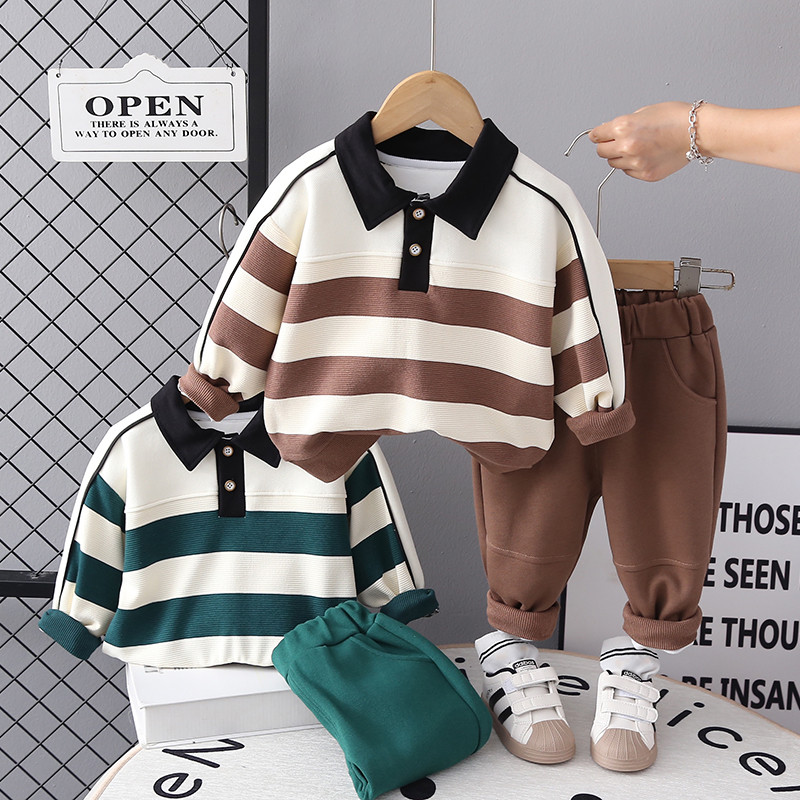 Σετ παιδικά αθλητικά ρούχα για βρεφικά κορίτσια αγόρια Φούτερ ριγέ Παντελόνι Φθινοπωρινό Παιδική φόρμα παιδικής φόρμας Βρεφικά ρούχα