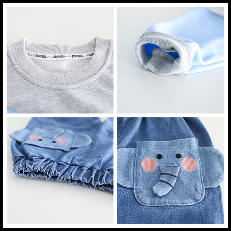 Beebipoistele Tüdrukutele Rõivakomplektid Sügisene Laste Multifilm T-särk Teksad 2 tk. Ülikond Lastele Vabaaja spordirõivad Imikuriided Komplektid