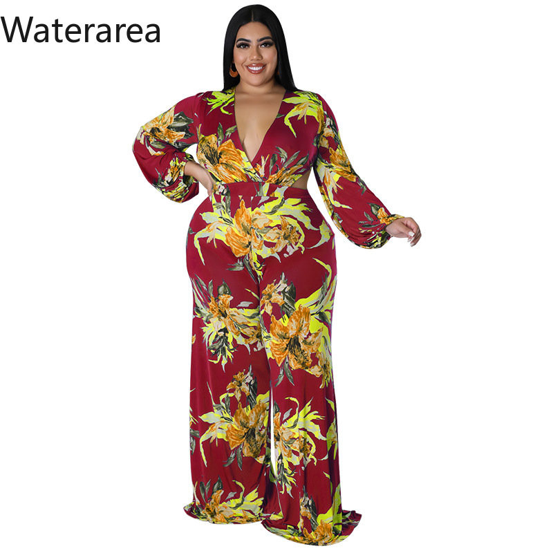 Waterarea Κομψή μόδα Γυναικεία Ολόσωμη φόρμα φθινοπώρου 2022 Νέα σέξι εξώπλατη φόρμα ενός κομματιού με λαιμόκοψη σε σχήμα V Γυναικεία ρούχα σε μεγάλο μέγεθος