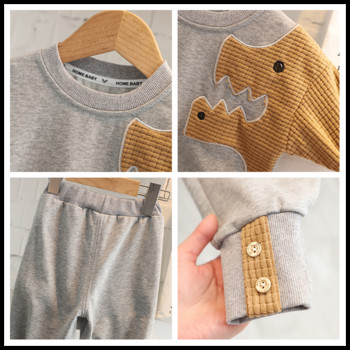 Βρεφικά ρούχα 2022 Άνοιξη για μωρά αγόρια Σετ ρουχισμού Παιδικά κινούμενα σχέδια Dinosaur T Μπλουζάκι Παντελόνι Παιδικά ρούχα Παιδική φόρμα