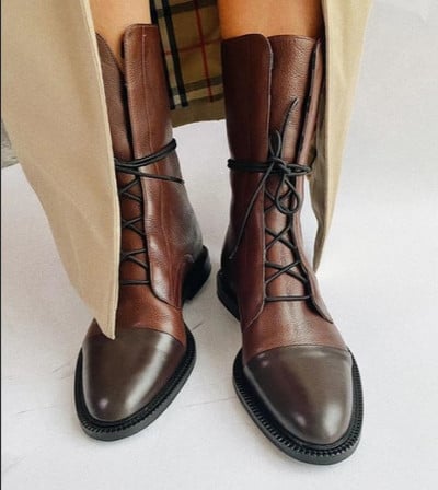 Uued naiste kingad Pu-nahast Briti stiilis paelad, lamedad sääre keskosa kingad, terava ninaga saapad, kenad mootorrattasaapad, naiste saapad