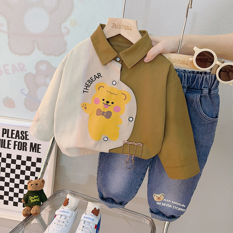 2023 Primăvară Bebeluși Băieți Cămașă Personalizată Blugi Haine Fete 2 Buc Costume Seturi Îmbrăcăminte Copii Ținute Sugari Costum Copii