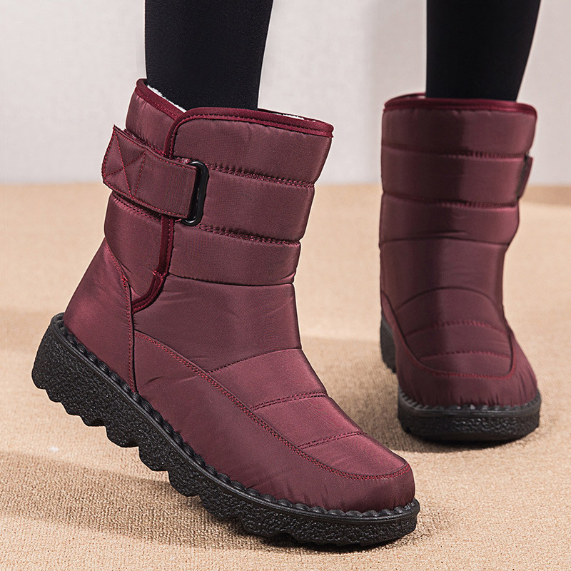 Cizme de dama cu toc joase Cizme de iarna de dama 2023 la tendinta pantofi de iarna pentru femei Botas de zapada rezistente la apa Mujer Toc Ghete cu blana