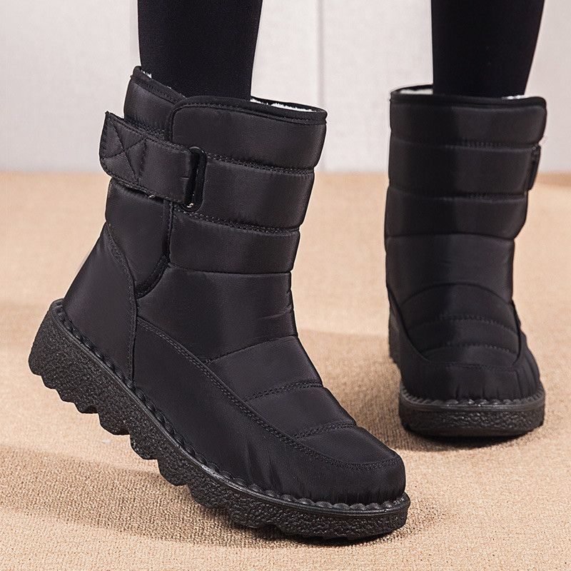 Cizme de dama cu toc joase Cizme de iarna de dama 2023 la tendinta pantofi de iarna pentru femei Botas de zapada rezistente la apa Mujer Toc Ghete cu blana