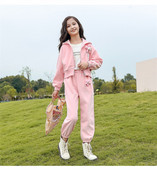 Junior κορίτσια casual αθλητικό κοστούμι Φθινοπωρινά ρούχα Νέα Παιδικά Χαριτωμένα μπουφάν με κουκούλα Φούτερ Ανοιξιάτικα ρούχα Τάση 3-15 ετών