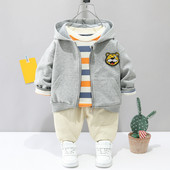 Βρεφικά αγόρια σετ ρούχων για κορίτσια 2022 Ανοιξιάτικα Βρεφικά ρούχα Παιδικά ρούχα Παιδικά κινούμενα σχέδια Tiger παλτό T πουκάμισο Παντελόνι 3 τεμάχια κοστούμι