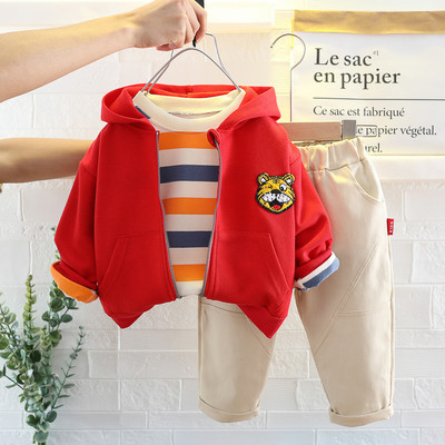 Βρεφικά αγόρια σετ ρούχων για κορίτσια 2022 Ανοιξιάτικα Βρεφικά ρούχα Παιδικά ρούχα Παιδικά κινούμενα σχέδια Tiger παλτό T πουκάμισο Παντελόνι 3 τεμάχια κοστούμι