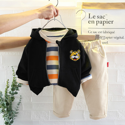 Βρεφικά αγόρια σετ ρούχων για κορίτσια 2022 Ανοιξιάτικα Βρεφικά ρούχα Παιδικά ρούχα Παιδικά κινούμενα σχέδια Tiger παλτό T πουκάμισο Παντελόνι 3 τεμάχια κοστούμι