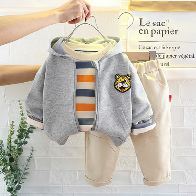 Βρεφικά αγόρια σετ ρούχων για κορίτσια 2022 Ανοιξιάτικα Βρεφικά ρούχα Παιδικά ρούχα Παιδικά κινούμενα σχέδια Tiger παλτό T πουκάμισο Παντελόνι 3 τεμάχια κοστούμι