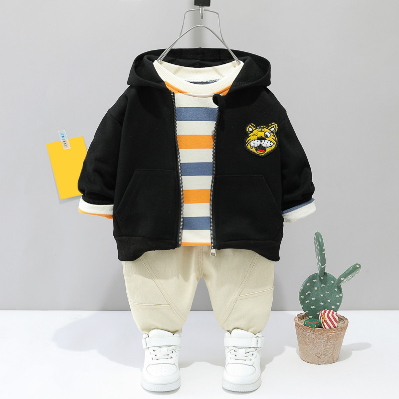Βρεφικά αγόρια σετ ρούχων για κορίτσια 2022 Ανοιξιάτικα Βρεφικά ρούχα Παιδικά ρούχα Παιδικά κινούμενα σχέδια Tiger παλτό T πουκάμισο Παντελόνι 3 τεμάχια κοστούμι