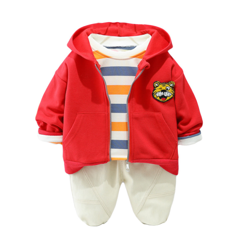 Βρεφικά αγόρια σετ ρούχων για κορίτσια 2022 Ανοιξιάτικα Βρεφικά ρούχα Παιδικά ρούχα Παιδικά κινούμενα σχέδια Tiger παλτό T πουκάμισο Παντελόνι 3 τεμάχια κοστούμι