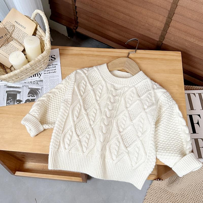 Beebipoiss tüdrukule kootud kampsun, keerdtriibuline sügistalv, kevad, väikelapse väikelapse kampsun, pulover, soliidsed beebiriided 1-7 a.