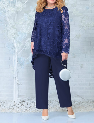 Σετ 2 τεμαχίων σε μεγάλο μέγεθος Γυναικεία ρούχα Αφρικανική Dashiki Ankara Δαντελένια ρούχα 2023 Ανοιξιάτικα μπλουζάκια παντελόνια παντελόνια κοστούμια