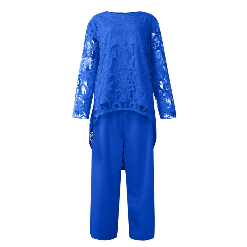 Σετ 2 τεμαχίων σε μεγάλο μέγεθος Γυναικεία ρούχα Αφρικανική Dashiki Ankara Δαντελένια ρούχα 2023 Ανοιξιάτικα μπλουζάκια παντελόνια παντελόνια κοστούμια