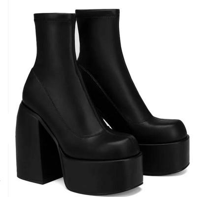 Stil gotic nou-nouț, sexy, elegant, cu platformă groasă, cizme pentru femei, mărime mare 43, pantofi confortabili pentru mers, pantofi cu platformă