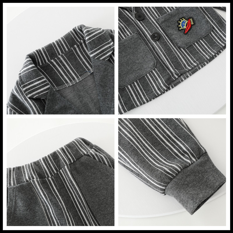 Seturi de îmbrăcăminte pentru bebeluși băieți 2022 ținute de primăvară pentru sugari haine pentru copii paltoane cu dungi nou-născuți tricou pantaloni pentru copii mici costum 3 piese