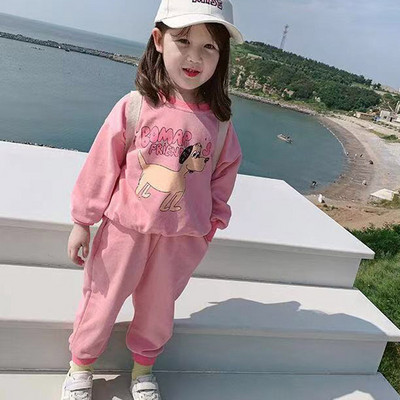 Σετ ρούχων για βρέφη 2 τμχ Ανοιξιάτικο φθινόπωρο με κινούμενα σχέδια για νήπιο κορίτσι Σετ παιδικές φόρμες παιδικές γλυκές ροζ φόρμες με κουκούλα και παντελόνι