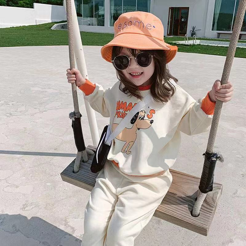 Σετ ρούχων για βρέφη 2 τμχ Ανοιξιάτικο φθινόπωρο με κινούμενα σχέδια για νήπιο κορίτσι Σετ παιδικές φόρμες παιδικές γλυκές ροζ φόρμες με κουκούλα και παντελόνι