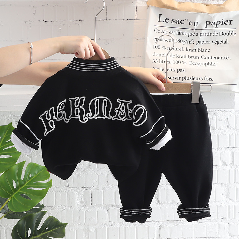 Laste pesapalliriiete komplektid poistele, rõivad, sügis, väikelapsed, mantlid, T-särk, püksid