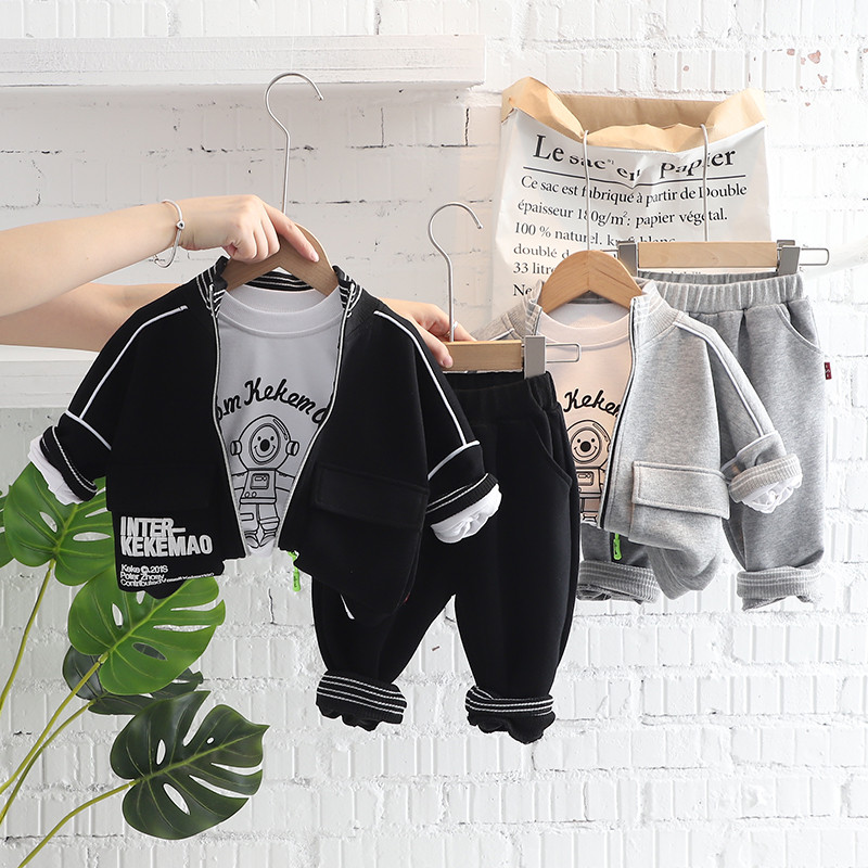 Laste pesapalliriiete komplektid poistele, rõivad, sügis, väikelapsed, mantlid, T-särk, püksid