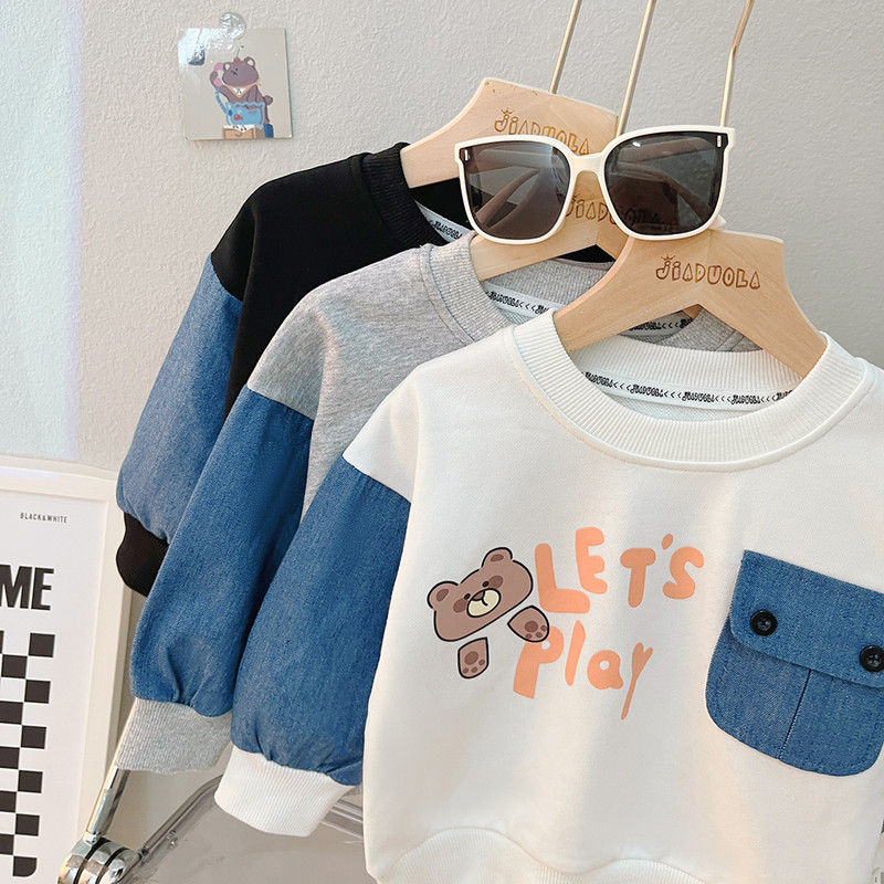 Beebipoistele Tüdrukute dressipluus Teksad 2023 Sügisene laste rõivakomplektid Multifilmi Karu Laste Spordirõivad Väikelaste Imikuriided Komplektid