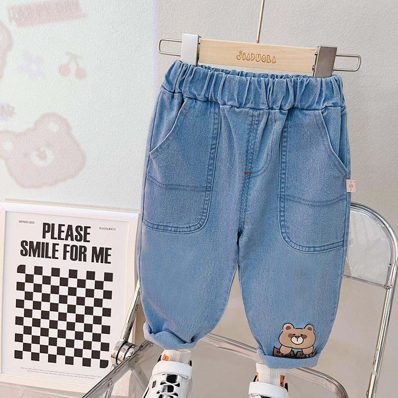 Beebipoistele Tüdrukute dressipluus Teksad 2023 Sügisene laste rõivakomplektid Multifilmi Karu Laste Spordirõivad Väikelaste Imikuriided Komplektid