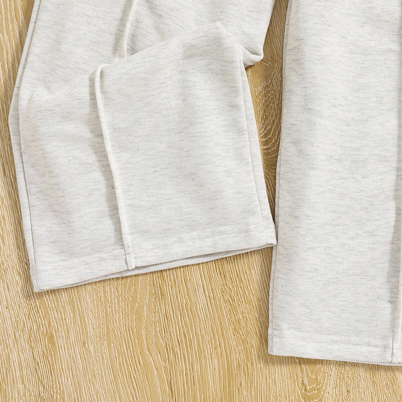 2023 uus rõivakomplekt tüdrukutele pikkade varrukatega O kaelusega hallid püksid armsad 2 tk komplektid vabaaja tüdrukute rõivakomplektid 8-12T