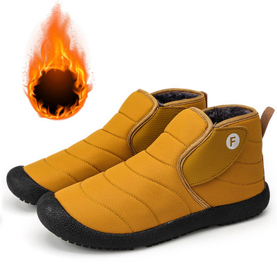 Νέα ανδρικά βαμβακερά παπούτσια Αδιάβροχα χειμωνιάτικα μπότες ελαφριές μπότες χιονιού ζεστά γούνινα ανδρικά παπούτσια Unisex μποτάκια αστραγάλου Slip on casual παπούτσια