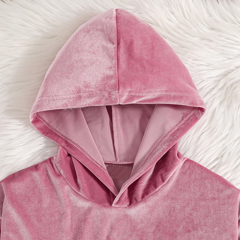 2023 Νέο σετ ρούχων για κορίτσια με μακρυμάνικο κουκούλα ροζ κορμάκι Cute 2 τμχ Σετ casual κορίτσια σετ ρούχων 4-7T