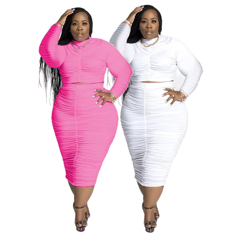 Κομψό σετ γυναικείων ενδυμάτων με ντραπέ μακρυμάνικα μπλουζάκια και μίντι γυναικεία σέξι ρούχα Χονδρική Dropshipping