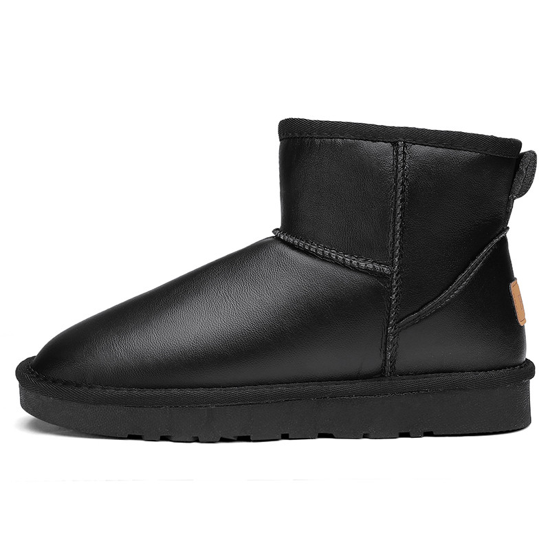 Talvised pahkluu lumesaapad meeste naiste unisex PU nahast veekindel plüüs soe paks puuvill siseruumides välistingimustes kuum soodusmüük