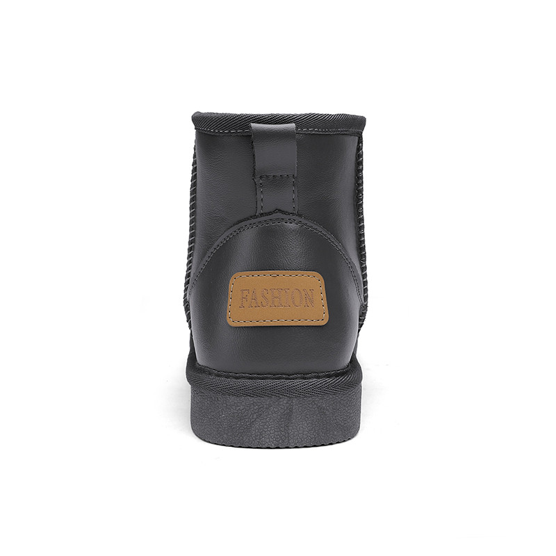 Talvised pahkluu lumesaapad meeste naiste unisex PU nahast veekindel plüüs soe paks puuvill siseruumides välistingimustes kuum soodusmüük