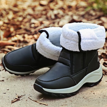 Γυναικείες μπότες Winter Keep Warm Mid Calf Snow Boots Για γυναίκες Lovely Girls Winter Boots Outdoor Sneakers Fluff βελούδινα χειμερινά παπούτσια