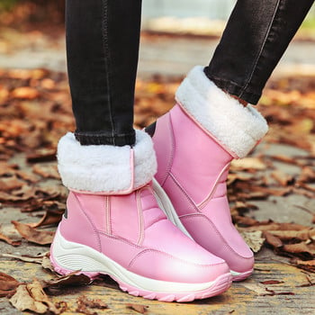 Γυναικείες μπότες Winter Keep Warm Mid Calf Snow Boots Για γυναίκες Lovely Girls Winter Boots Outdoor Sneakers Fluff βελούδινα χειμερινά παπούτσια