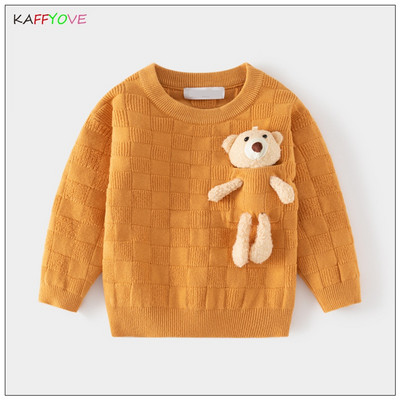 Βρεφικό πουλόβερ Φθινοπωρινό ανοιξιάτικο καρτούν Bear ολόσωμο πλεκτό ζεστό αγόρι κοριτσίστικο χριστουγεννιάτικο χριστουγεννιάτικο παιδικό παλτό πουλόβερ