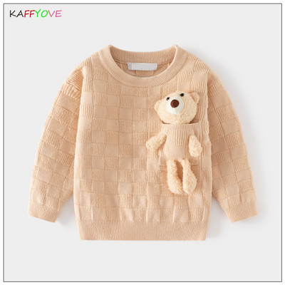 Βρεφικό πουλόβερ Φθινοπωρινό ανοιξιάτικο καρτούν Bear ολόσωμο πλεκτό ζεστό αγόρι κοριτσίστικο χριστουγεννιάτικο χριστουγεννιάτικο παιδικό παλτό πουλόβερ