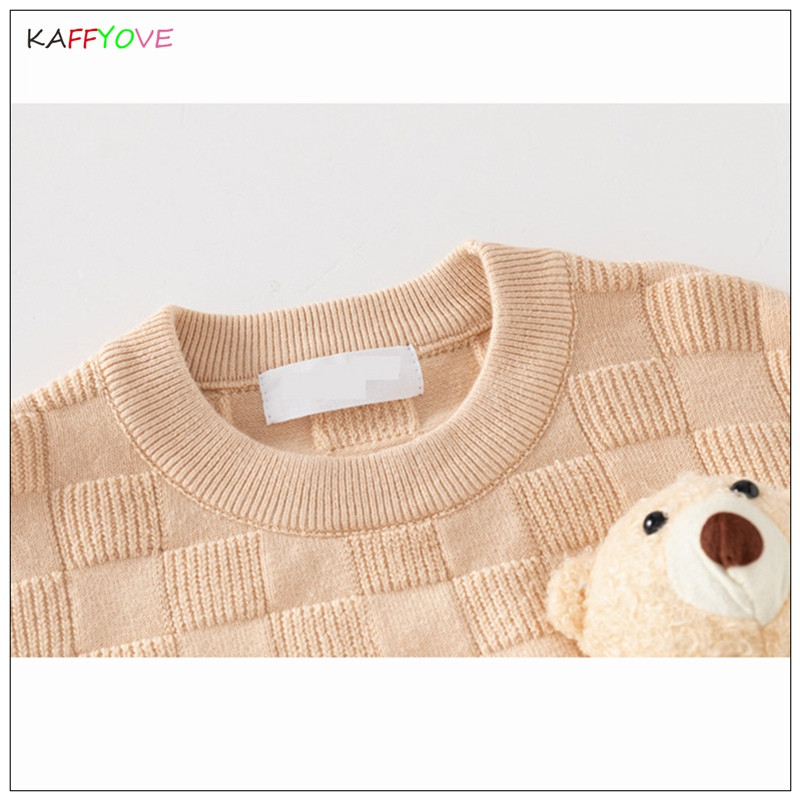 Βρεφικό πουλόβερ Φθινοπωρινό ανοιξιάτικο καρτούν Bear ολόσωμο πλεκτό ζεστό αγόρι κοριτσίστικο χριστουγεννιάτικο χριστουγεννιάτικο παιδικό παλτό πουλόβερ