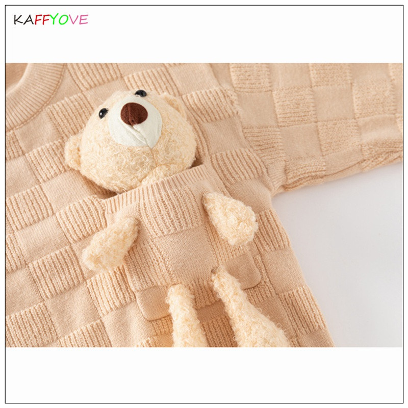 Βρεφικό πουλόβερ Φθινοπωρινό ανοιξιάτικο καρτούν Bear ολόσωμο πλεκτό ζεστό αγόρι κοριτσίστικο χριστουγεννιάτικο χριστουγεννιάτικο παιδικό παλτό πουλόβερ