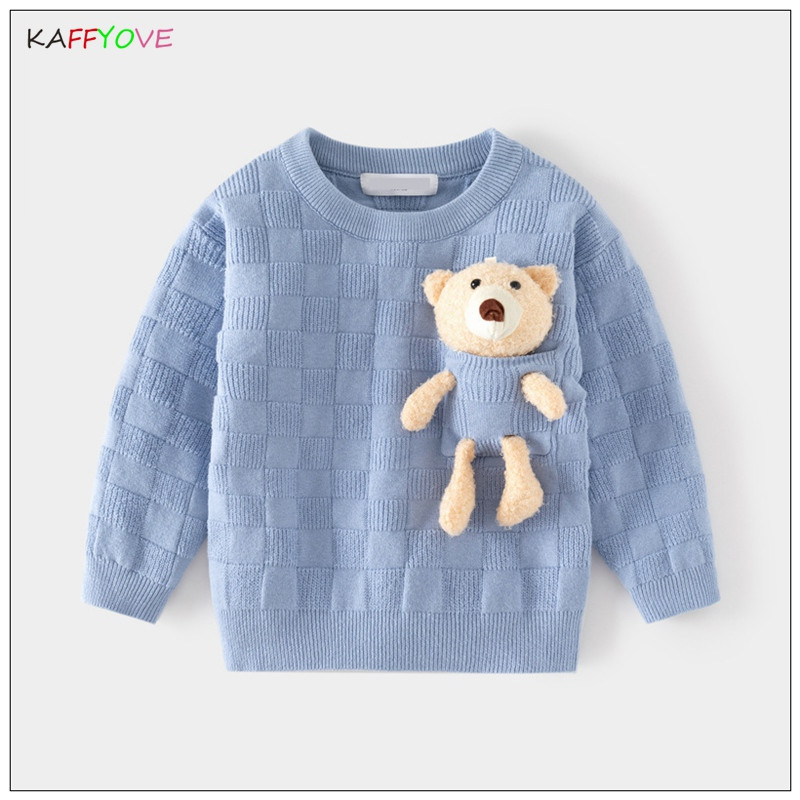 Βρεφικό πουλόβερ Φθινοπωρινό ανοιξιάτικο καρτούν Bear ολόσωμο πλεκτό ζεστό αγόρι κοριτσίστικο χριστουγεννιάτικο χριστουγεννιάτικο παιδικό παλτό πουλόβερ
