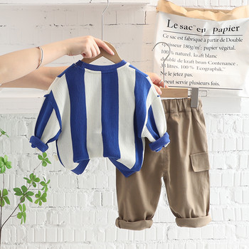 Φθινοπωρινά παιδικά σετ ρούχων για μωρά αγόρια Κοριτσίστικα ρούχα Ρούχα νήπιο Βρεφικό μπλουζάκι ριγέ παντελόνι 2 τμχ Κοστούμι Παιδικά αθλητικά