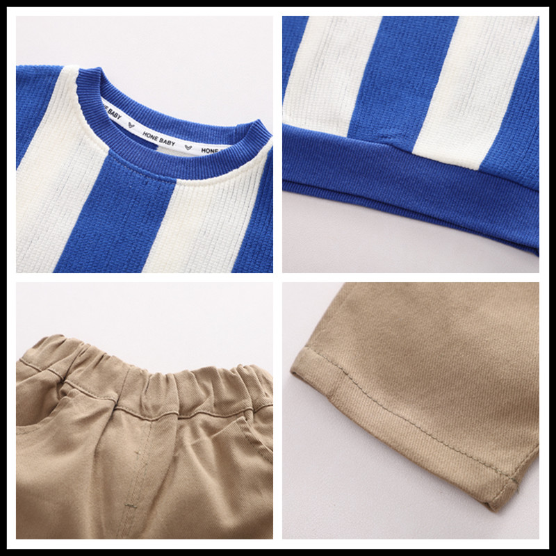 Seturi de îmbrăcăminte pentru copii de toamnă pentru bebeluși, băieți, fete, haine, ținute pentru bebeluși, tricou cu dungi, pantaloni, 2 bucăți, costum pentru copii, îmbrăcăminte sport